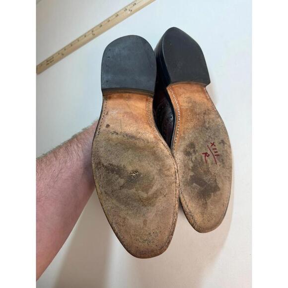 Allen Edmonds McAllister Burgundy Leather Cap Toe Oxford Dress Shoes Size 9.5 - Picture 5 of 7